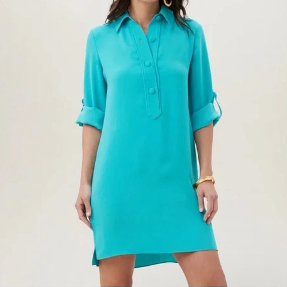 Trina Turk Turquoise Shirt Dress